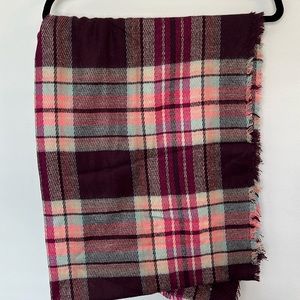 Scarf - purple pink blue checkered scarf